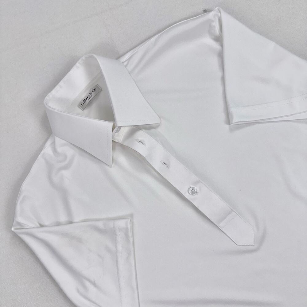 Collars & Co Original English Spread Collar Polo Shirt Men's Small White Preppy